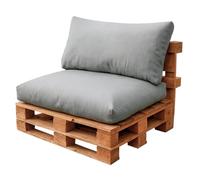 Acomoda Textil - Cojines Impermeables para Palets de Asiento y Respaldo. Conjunto de Exterior e Interior en Tela de Toldo Resistente y Relleno de Espuma Suave y Comodo NO Incluye PALETS. (Gris)
