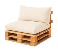 Acomoda Textil - Cojines Impermeables para Palets de Asiento y Respaldo. Conjunto de Exterior e Interior en Tela de Toldo Resistente y Relleno de Espuma Suave y Comodo NO Incluye PALETS. (Beige)