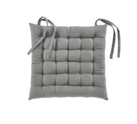 Acomoda Textil - Cojines para Silla de Espuma con Tela y Cintas de Sujeción 38x38 cm. Asiento Acolchado, Mullido y Cómodo para Interior y Exterior de Comedor, Jardín y Terraza (Gris, 2 Unidades)