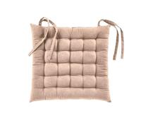 Acomoda Textil - Cojines para Silla de Espuma con Tela y Cintas de Sujeción 38x38 cm Asiento Acolchado, Mullido y Cómodo para Interior y Exterior de Comedor, Jardín y Terraza (Lino, 2 Unidades)