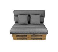 Acomoda textil - cojines sofá palets. conjunto 4 piezas para palet, asiento 120x80 cm + respaldo + 2 cojines. cómodo y elegante para interior y exterior. no incluye palets. (gris)