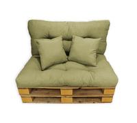 Acomoda textil - cojines sofá palets. conjunto 4 piezas para palet, asiento 120x80 cm + respaldo + 2 cojines. cómodo y elegante para interior y exterior. no incluye palets. (arena)