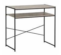 Acomoda Textil - Escritorio de Oficina con Tablero Acabado Madera y Estructura Metalica Estable. Mesa de Estudio y Trabajo para Ordenador, Dormitorio u Oficina en el Hogar.(40x75x77 cm, Negro)