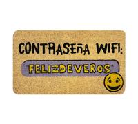 Acomoda Textil - Felpudo de Coco Natural Ecológico Animado con Dibujos y Frases. Felpudo Resistente y Antideslizante, Ideal para Interior y Exterior en Puertas de Hogar, Jardín y Oficina. (WiFi)