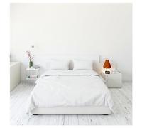 Acomoda Textil - Funda Nórdica para Relleno Cama Individual y Matrimonio. Funda Bicolor Reversible para Edredón Invierno y Entretiempo, Suave, Lavable y Resistente con Funda de Cojín. (Blanco, 135 cm)