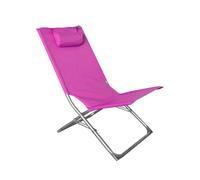 Acomoda Textil - Hamaca Plegable con Respaldo Reclinable y Cojín Integrado para Jardín, Playa o Piscina 76x48x47 cm. Tumbona Portátil Ligera, Estable y de Fácil Almacenaje Ideal para Exterior (Rosa)