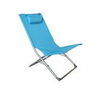 Acomoda Textil - Hamaca Plegable con Respaldo Reclinable y Cojín Integrado para Jardín, Playa o Piscina 76x48x47 cm. Tumbona Portátil Ligera, Estable y de Fácil Almacenaje Ideal para Exterior (Azul)