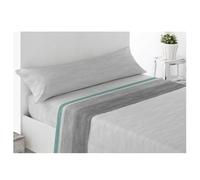 Acomoda Textil - Juego Sábanas Microfibra Cama Individual y Matrimonio, Bajera Ajustable, Encimera y Funda Almohada. Sábanas Estampadas Cómodas y Suave para Verano-Invierno. Alfaro Gris, Cama 150 cm