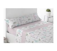 Acomoda Textil - Juego Sábanas Microfibra Cama Individual y Matrimonio, Bajera Ajustable, Encimera y Funda Almohada. Sábanas Estampadas Cómodas y Suave para Verano-Invierno. Arbeca Rosa, Cama 90 cm