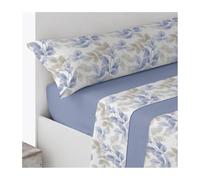 Acomoda Textil - Juego Sábanas Microfibra con Bajera Ajustable, Encimera y Funda Almohada para Cama Individual y Matrimonio. Sábanas Verano Invierno Cómodas y Transpirables. (Tauste Azul, Cama 90 cm)