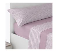 Acomoda Textil - Juego Sábanas Microfibra con Bajera Ajustable, Encimera y Funda Almohada para Cama Individual y Matrimonio. Sábanas Verano Invierno Cómodas y Transpirables. (Veiga Rosa, Cama 90 cm)