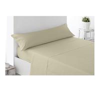 Acomoda Textil - Juego Sábanas Microfibra para Cama Individual y Matrimonio con Bajera Ajustable, Encimera y Funda Almohada. Sábanas Colores Lisos Cómoda Suave para Verano-Invierno. (Beige, 90 cm)