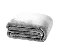 Acomoda Textil - Manta Cama Tejido Rachel Terciopelo Cálida para Invierno. Manta Térmica Suave, Cómoda y Grande en Colores Lisos para Taparse en Dormitorio y Sofá. (Gris, 230x240 cm)