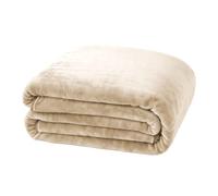 Acomoda Textil - Manta Cama Tejido Rachel Terciopelo Cálida para Invierno. Manta Térmica Suave, Cómoda y Grande en Colores Lisos para Taparse en Dormitorio y Sofá. (Crudo, 230x240 cm)