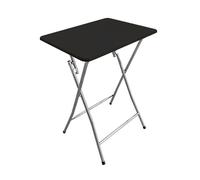 Acomoda textil - mesa auxiliar plegable de madera y aluminio 48x38x66 cm. mesa multifunción portátil, estable y resistente para cocina, terraza, jardín o patio. (negro)