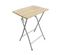 Acomoda textil - mesa auxiliar plegable de madera y aluminio 48x38x66 cm. mesa multifunción portátil, estable y resistente para cocina, terraza, jardín o patio. (natural)