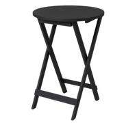 Acomoda Textil - Mesa Auxiliar Plegable Redonda de Madera para Salón, Dormitorio o Terraza. Mesita Auxiliar Ligera y Funcional de Diseño Compacto, Fácil de Guardar y Transportar 49,5x40x40 cm (Negro)