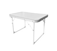 Acomoda Textil - Mesa Camping Plegable de Aluminio para Jardín, Picnic y Acampada. Bandeja Auxiliar Multifunción, Portátil y Ligera de para Hogar y Viaje. (60x40x40 cm, Blanco/Blanco)