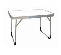 Acomoda Textil - Mesa Camping Plegable de Aluminio para Jardín, Picnic y Acampada. Bandeja Auxiliar Multifunción, Portátil y Ligera de para Hogar y Viaje. 60x40x40 cm, Blanco.