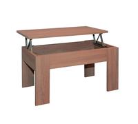 Acomoda Textil - Mesa de Centro Elevable para Almacenamiento de Madera. Mesita Amplia y Cómoda para Salón y Comedor 46x90x50 cm (Nogal)