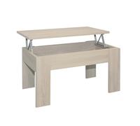 Acomoda Textil - Mesa de Centro Elevable para Almacenamiento de Madera. Mesita Amplia y Cómoda para Salón y Comedor 46x90x50 cm. (Ártico)