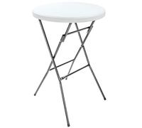 Acomoda Textil - Mesa de Coctel Redonda Portátil para Jardín y Terraza. Mesa Blanca Plegable de Interior y Exterior, Resistente y Duradera para Fiestas y Celebraciones 80x110 cm.