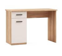 Acomoda Textil - Mesa de Estudio con 1 Cajón y 1 Puerta 120x49,5x72 cm. Escritorio Funcional Diseño Moderno, Espacioso y Resistente para Oficina, Dormitorio o Estudio. (Mauvella/Beige)