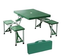 Acomoda Textil - Mesa de Picnic Plegable con Cuatro Asientos Integrados y Asa de Transporte, Estructura Resistente y Diseño Compacto para Jardin, Camping, Parque, Playa O Exterior.