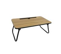 Acomoda Textil - Mesa Laptop Plegable de Madera Natural para Ordenador Portátil en Sofá o Cama. Bandeja Auxiliar Multiusos para Desayuno, Leer o Trabajar 52,5X30X21,5 cm.