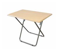 Acomoda Textil - Mesa Plegable Multiusos con Estructura Metalica y Tablero Madera. Mesa Auxiliar Antideslizante y Resistente para Cocina Salon, Dormitorio, Oficina o Estudio. (Madera,73x52x75 cm)