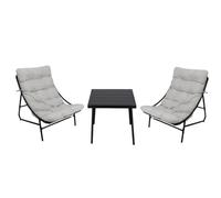 Acomoda Textil - Set de Exterior con 2 Sillones Acolchados y Mesa Auxiliar, Conjunto De Jardin y Terraza con Estructura Metalica Resistente, Comodo y Elegante para Uso Exterior
