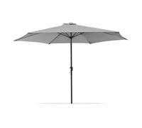 Acomoda textil - sombrilla de jardín con forro anti uv. parasol de aluminio con manivela, toldo octogonal ø 3 m para patios y terrazas 244 x 300cm. (gris)