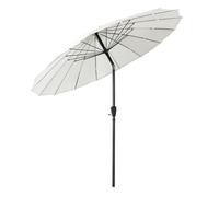 Acomoda textil - sombrilla de jardín inclinable con manivela beige. parasol de aluminio con toldo redondo resistente a rayos uv, sombrilla para terraza, restaurante y patio 270x245 cm. 270 cm