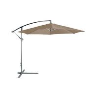 Acomoda textil - sombrilla de jardín plegable con soporte y forro anti uv. parasol de aluminio con manivela, toldo octogonal 3m ø para terraza, jardín y patio. (topo)
