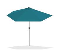 Acomoda Textil - Sombrilla Jardín Media Luna con Forro Anti UV. Parasol de Aluminio con Manivela, Toldo Semicircular con 135x270 cm para Terraza, Jardín y Patio. (Azul)