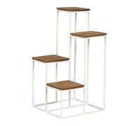 Acomoda Textil - Soporte para Plantas de Metal 4 niveles para Recibidor, Sala de Estar, Balcón y Terraza. Mueble para Macetas Negro para Interior y Exterior Decorativo y Resistente (34x34x67 cm)