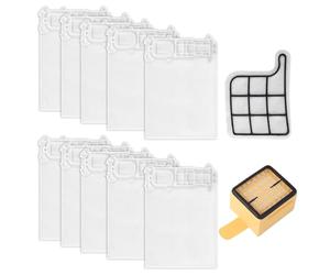 ACOMTUO 10 Bolsas de Microfibra para Aspiradoras Folletto VK 136 VK135,Bolsa de Polvo de Aspiradora VK135 VK136 con Filtro + Hoja de Mota,Juego para Vorwerk Kobold 135 y 136