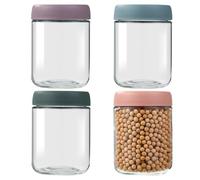 ACOMTUO 4 Piezas 500ML Overnight Oats Jar, Tarros de Avena Nocturna, Tarros de Cristal con Tapa Hermética, Botes de Vidrio Reutilizables, para Mermeladas, Yogur, Cereales, Gachas