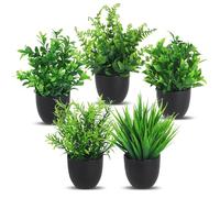 ACOMTUO 5 Piezas Plantas Artificiales Decorativas en Maceta, Planta Artificial Pequeña,Fake Plants para Oficina, Mesa, Dormitorio, Cocina, decoración del hogar