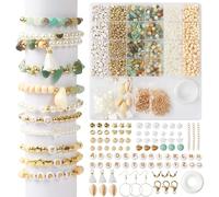 ACOMTUO Cuentas De Piedras Naturales DIY Pulsera Kit, 1650 Cuentas Para Hacer Pulseras Y Collares, Abalorios para Hacer Pulseras, Manualidad Regalo, Incluye Accesorios, Ideal Para Niños Y Adultos