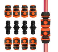 ACOMTUO Juego de acoplamiento de manguera, 15 unidades de 1/2 pulgadas, conector de manguera de 13 mm con acoplamiento, pieza de conexión para mangueras de jardín, boquillas de manguera