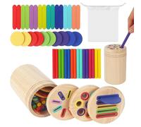 ACOMTUO Juguetes de Madera Niños 1 2 3 Años Juguetes Educativos Niños 3 en 1 Juegos Educativos Clasificar Formas Colores, Juguetes Sensoriales Para Regalo Para Niño 1 2 3 Años