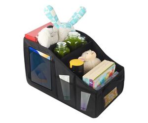 ACOMTUO Organizador Maletero Coche, Organizador Asiento Coche, 46x27x25cm Organizador Asiento Coches Niños con Asas Divisorias, Organizador de Coches per Riporre Giocattoli e Libri (L)