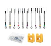 ACONDE Destornillador Relojeros Juego Precisión: 10pcs Destornilladores Joyeros con 10 Consejos de Recambio - Utilizado para Reparar Relojes y Vasos