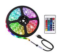ACONDE - Tira de LED, tira con luces LED USB, 1 metro, con mando a distancia de 24 teclas, retroiluminación para TV, clase energética A+