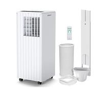 Acondicionador de aire portátil de pie, 9000 BTU, Cools 300 Sq.Ft, unidad de CA 3 en 1 con deshumidificador y ventilador, ultra silencioso para dormitorio, oficina, sala de estar, modo de sueño