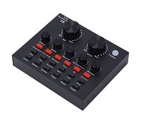 Acondicionador de Audio de Doble Canal Mezclador de Audio, Mezclador de Acondicionador de de Consola de Mezcla de de Aleación de Aluminio Tarjeta de Sonido en Vivo Equipo de Podcast