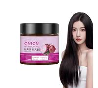Acondicionador de cebolla para cabello seco, dañado, máscara para el cabello con hojas de cebolla para reparación e hidratación, acondicionador de biotina de romero para control de frizz y nutrición
