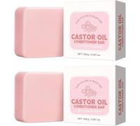 Acondicionador en Barra con Aceite de Ricino, Acondicionador Sólido para el Cabello con Control del Frizz, Hidratante y Limpiador, Suave y Nutritivo