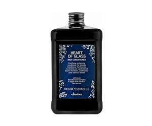 Acondicionador enriquecido Heart of Glass de Davines, 1000 ml: acondicionador fortificante para cabello rubio